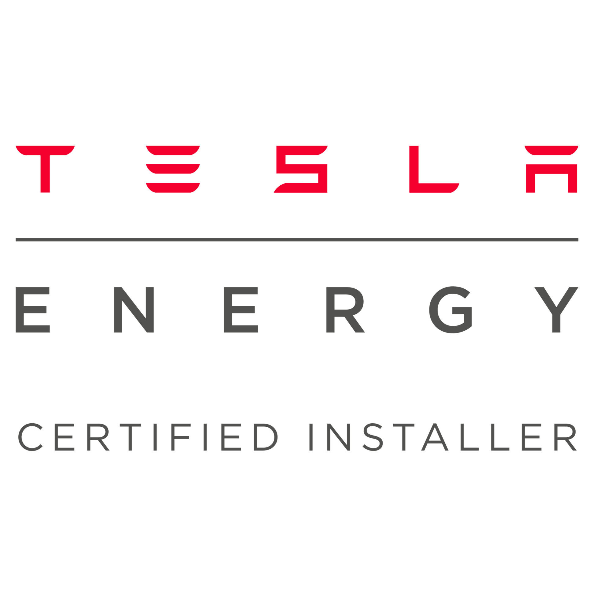 alt= Tesla logo on a white background.